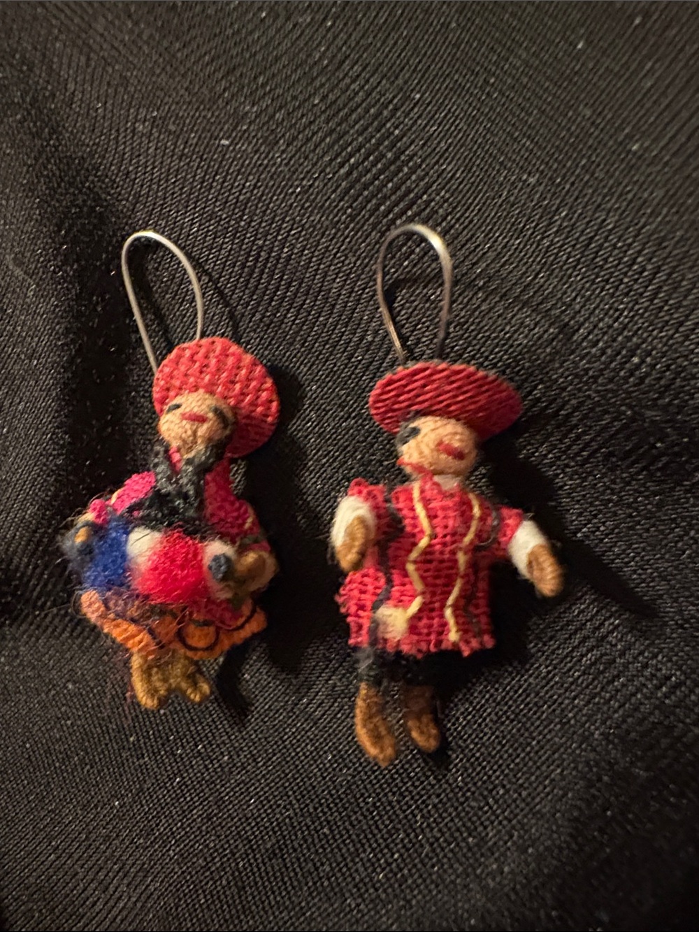 Vintage Handmade Peruvian Doll Earrings